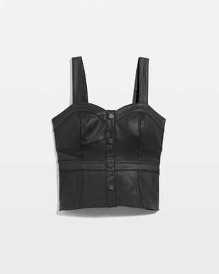 Button Front Coated Bustier | White House Black Market